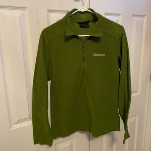 Marmot green fleece quarter zip